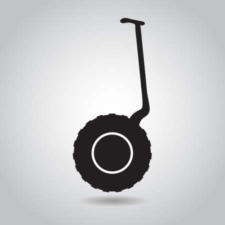 Segway icon. Segway side view on grey background with shadow, minimal design. Vector illustration.のイラスト素材