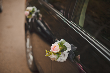 Ornament of a wedding train flowers.の写真素材