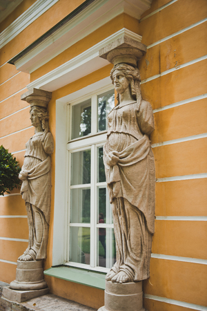 Building for celebration in the past located in Catherine Park of Tsarskoye Selo nearby to the city of St. Petersburg.の写真素材