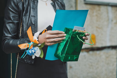 Original envelopes and boxes with prizes.