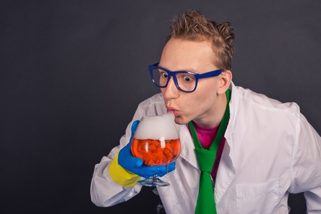 Creative scientists make experiments.の写真素材