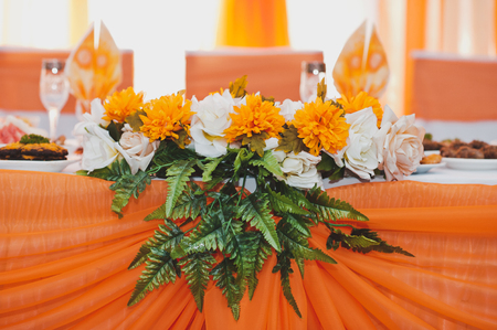 Flowers as table ornament.の写真素材