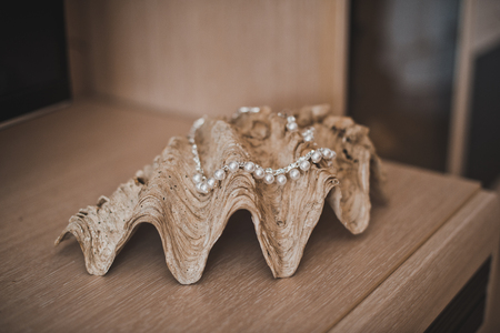 White shoes and wedding dress.の写真素材