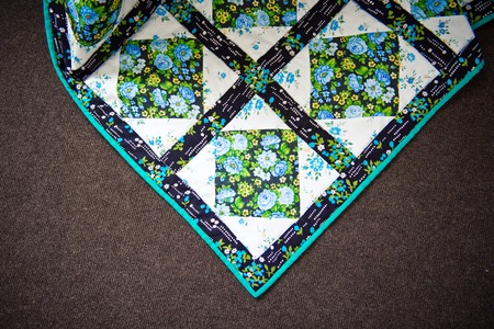 Cover from rags of a fabric of handwork.