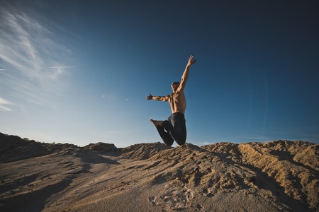 Sports among sand.の写真素材