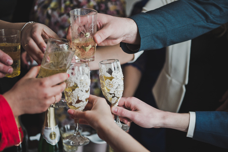 People celebrate the success of the eventの写真素材