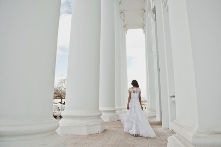 The bride goes into the distance.の写真素材