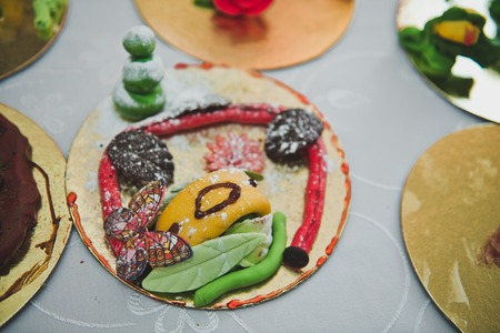 Separate elements for childrens cake.の写真素材