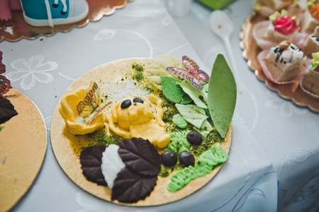 Separate elements for childrens cake.の写真素材