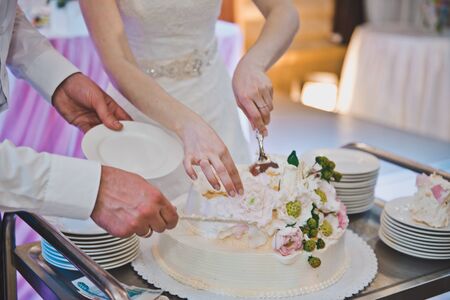 Cake decoration in the form of flowers.の写真素材