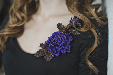 The flower on the dress as decoration.の写真素材