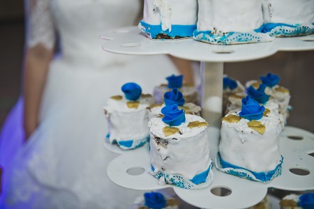 Multi-tiered cake for the occasion.の写真素材