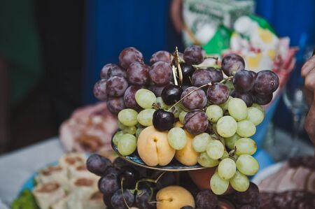 Grapes lies in a vase.の写真素材