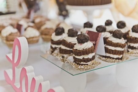 Cakes are on the table.