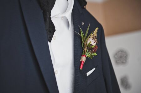 The grooms suit before the wedding.の写真素材