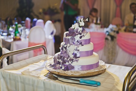 Purple wedding cake.の写真素材