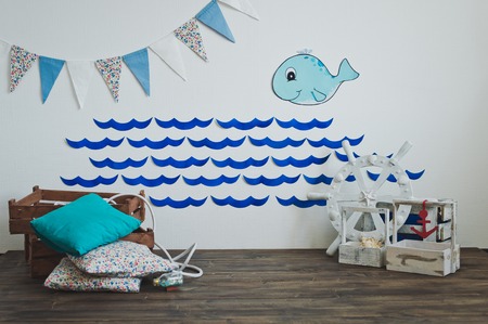 Beautiful corner decorated on a marine theme.