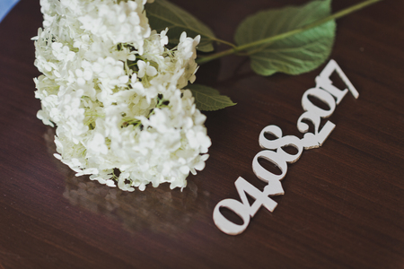 The flower on the table varnished.の写真素材