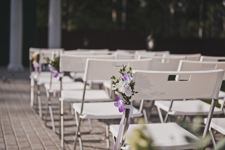 Guests in the summer cafe.の写真素材