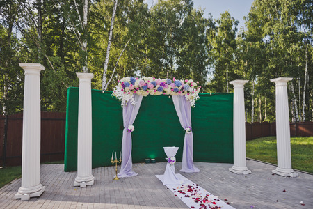 Venue for a summer wedding ceremony.の写真素材