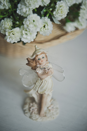 Figurine of a little winged fairies.の写真素材