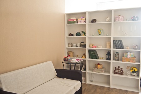 Shelf visitor at the beauty salon.の写真素材