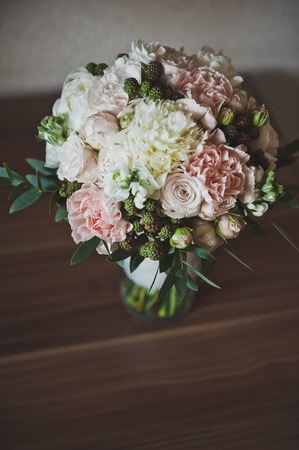 Wedding bouquet the bride before the ceremony.の写真素材