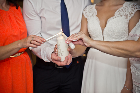 The process of transfer of the family hearth.の写真素材