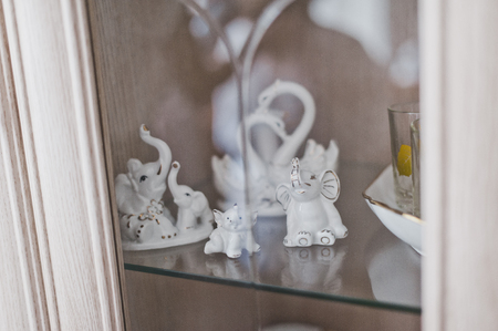 The figures are white in the closet.の写真素材