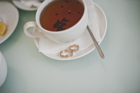 Cup of tea on the table.の写真素材