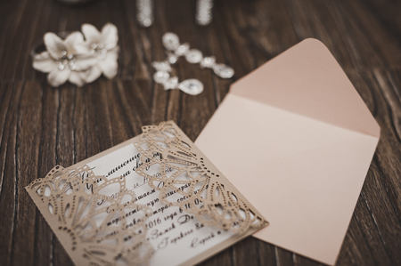 Wedding jewelry for the bride.の写真素材