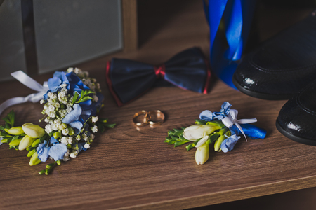 Original jewelry made of flowers and mens accessories.の写真素材