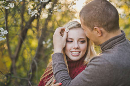 Large portrait of a beautiful couple.の写真素材