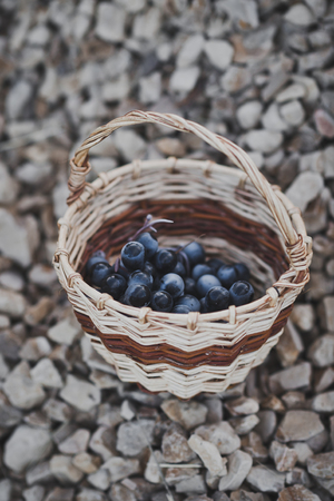 The basket is half full of words.の写真素材
