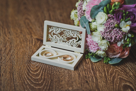 Wedding ring box for the ceremony.の写真素材
