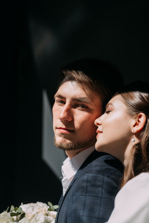 It conveys the themes of love, romance, and possibly a wedding.の写真素材