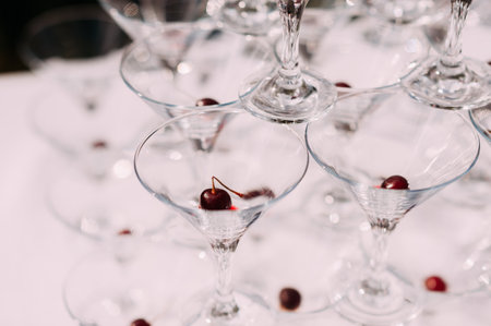 The image features a group of wine glasses.の写真素材