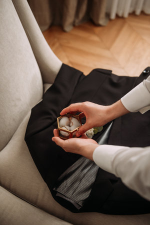 The person appears to be at a wedding or formal event.