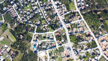 Top view of Turkey. Camyuva district panorama from the drone.の写真素材