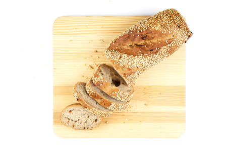 copy space dietary rye bread with flax seeds, sesame seeds and vegetables. Gluten Free Bread. Healthy food, delicious breakfast, organic product. Low-calorie flour productの写真素材