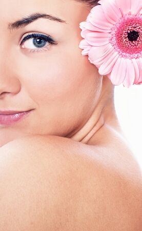 Portrait of a happy women, isolatedの写真素材