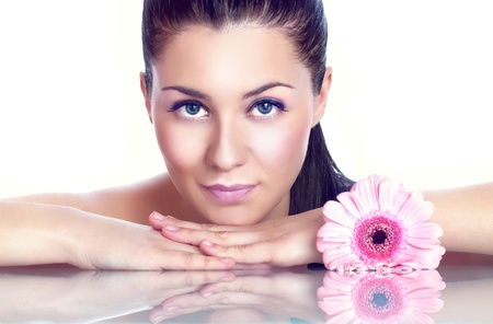 Portrait of a beautiful young women, isolated on whiteの写真素材