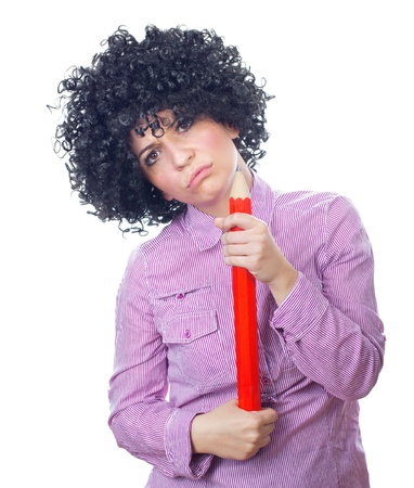 Funny schoolgirl with a big penの写真素材