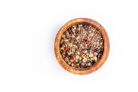 Spices. Mixed or various dried grains for food cooking, isolated on white backgroundの写真素材