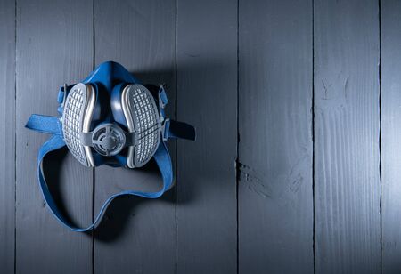 Respirator protection face mask against pollution, virus, flu and coronavirus, covid-19 conceptの写真素材