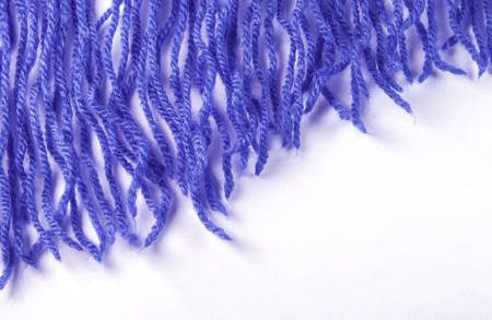 Vertical threads blue on a white diagonally locatedの写真素材