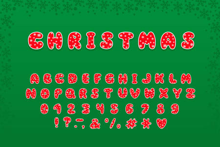 Alphabet Christmas design. Letters, numbers and punctuation marks. Layered EPS 10のイラスト素材