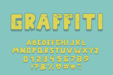 Alphabet graffiti design. Letters, numbers and punctuation marks. EPS 10のイラスト素材