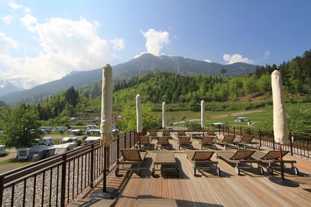 Caravan campsite in Nenzing, Austriaのeditorial素材