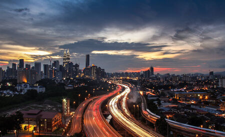 Evening view in Kuala Lumpur city centre の写真素材